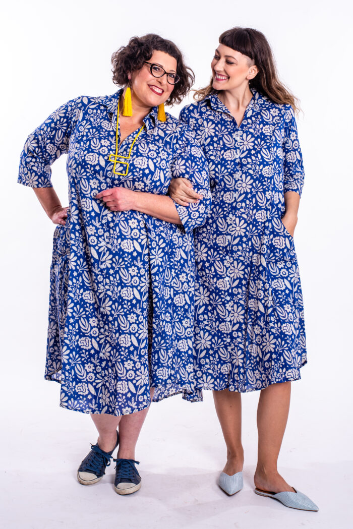 Aiya’le dress | Uniquely designed oversize dress - Blue dress with romantic print