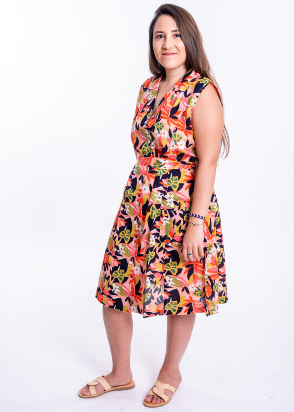 Ofer dress | Uniquely designed dress – Midi dress with tropical sunset print