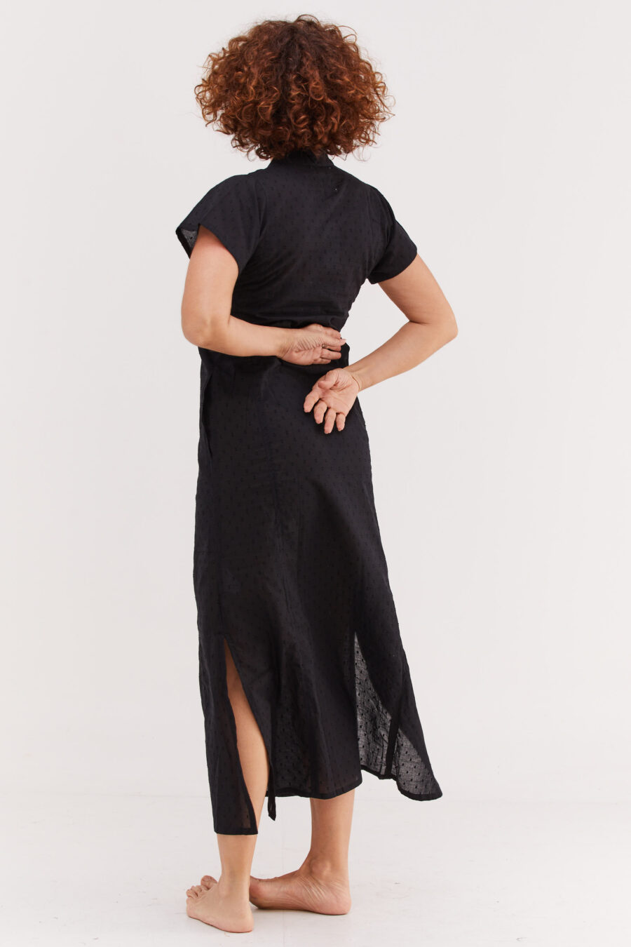 Jalabiya dress | Uniquely designed dress - Black dress with textured black circles