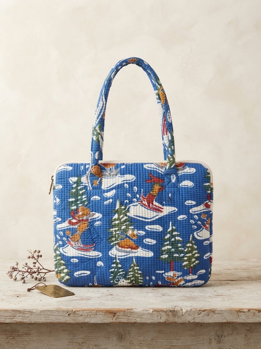 קומפורט זון: תיק ללפטופ | חלום מושלג. תיק כותנה, תיק טבעוני, תיק לנשים